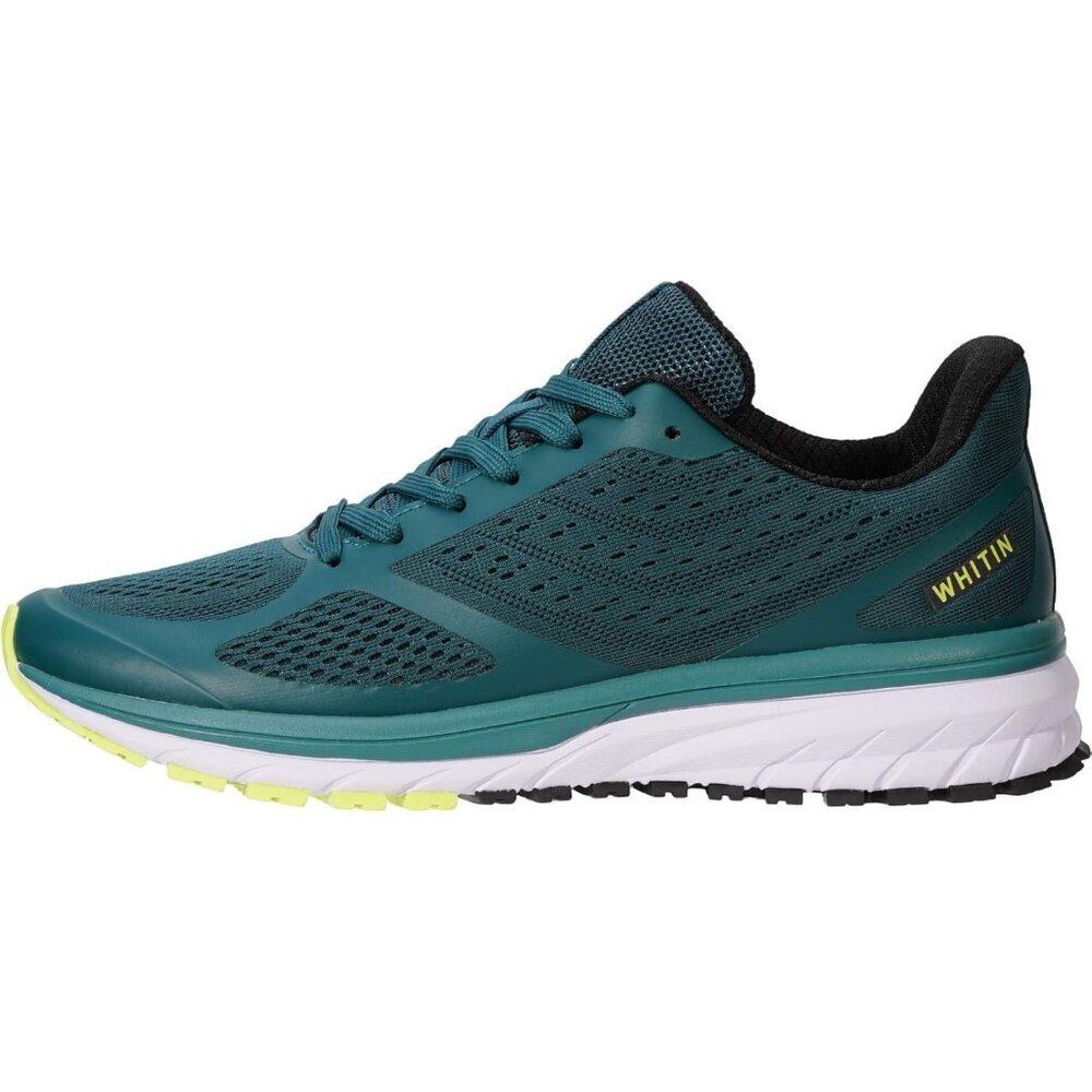 Men's Mesh Green Supportive Running Shoes Cushioned Athletic Lace Up Sneakers - Picture 3 of 6